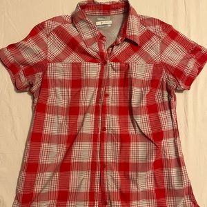 columbia omni-wick advanced evaporation plaid shirt sleeve top
